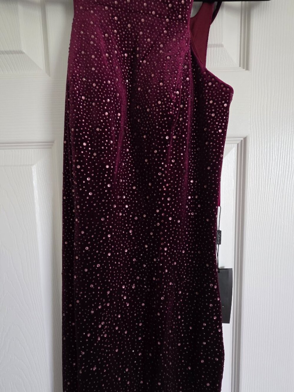 Long Strappy Open-Back La Femme Dress | Size 4 | Wine Color| - Picture 3 of 5